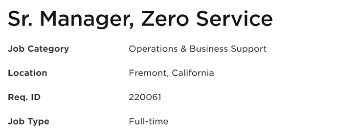 Tesla Zero Service